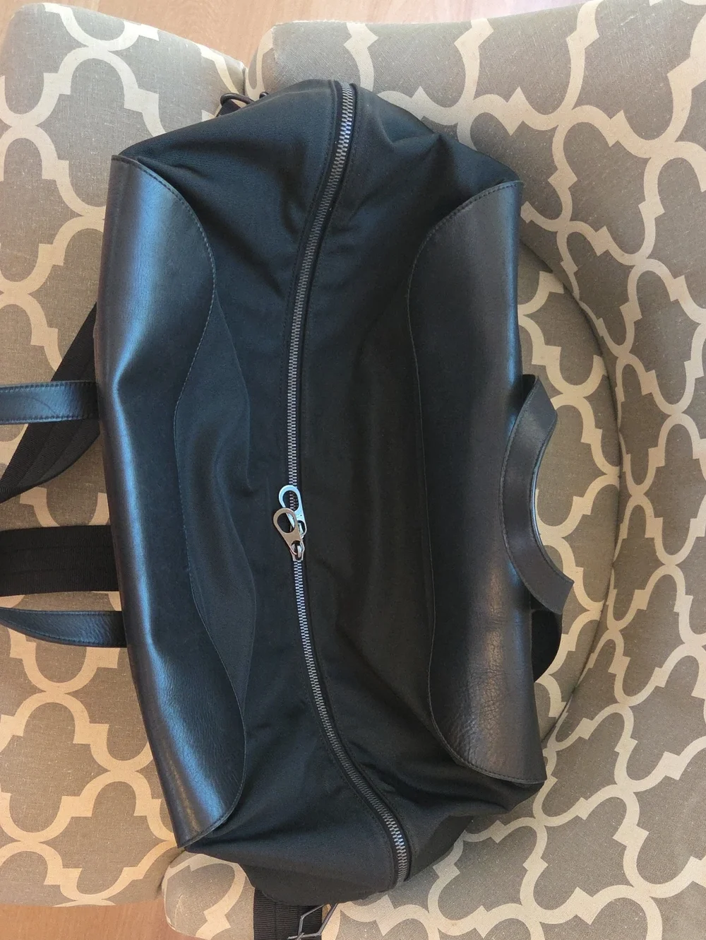 Black Men's Bottega Venetta Travel Weekender Bag